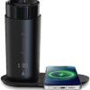 Temperature Control Heated Coffee Mug Smart Self Heating Travel Mug 12 Oz App Controlled Warmer Mug 4-10 Hour LED Display Keep Coffee Hot All Day Fast Wireless Charger Base Jade Green