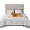 Waterproof Dog Blankets for Large Dogs - Cat Blanket for Bed Couch Protector Washable Long Faux Fur, Calming Soft Reversible Throw Furniture Protection for Puppy Pet, 60