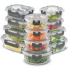 24pc Borosilicate Glass Storage Containers with Lids | 12 Airtight/Freezer Safe Food Storage Containers for Pantry and Kitchen | Meal Prep Container for Lunch | Glass Tupperware Set