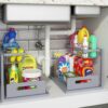 Under Sink Organizer, Pull Out Cabinet Organizer 2 Tier Slide Out Sink Shelf Cabinet Storage Shelves, Under Sink Storage for Kitchen Bathroom Cabinet, White, 1 Pack