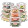 24pc Borosilicate Glass Storage Containers with Lids | 12 Airtight/Freezer Safe Food Storage Containers for Pantry and Kitchen | Meal Prep Container for Lunch | Glass Tupperware Set