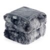 Waterproof Dog Blankets for Large Dogs - Cat Blanket for Bed Couch Protector Washable Long Faux Fur, Calming Soft Reversible Throw Furniture Protection for Puppy Pet, 60
