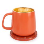 Self-Heating Ceramic Coffee Mug - Stable 130°F Temperature, 15W Wireless Phone Charging, 12.8 fl oz Capacity - USB-C Enabled