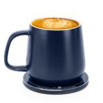 Self-Heating Ceramic Coffee Mug - Stable 130°F Temperature, 15W Wireless Phone Charging, 12.8 fl oz Capacity - USB-C Enabled