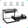 Under Sink Organizer, Pull Out Cabinet Organizer 2 Tier Slide Out Sink Shelf Cabinet Storage Shelves, Under Sink Storage for Kitchen Bathroom Cabinet, White, 1 Pack