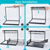 Under Sink Organizer, Pull Out Cabinet Organizer 2 Tier Slide Out Sink Shelf Cabinet Storage Shelves, Under Sink Storage for Kitchen Bathroom Cabinet, White, 1 Pack