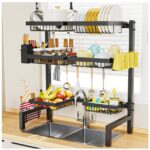 ［2-Tier 4 Baskets］Over The Sink Dish Drying Rack, 24.8
