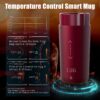 Temperature Control Heated Coffee Mug Smart Self Heating Travel Mug 12 Oz App Controlled Warmer Mug 4-10 Hour LED Display Keep Coffee Hot All Day Fast Wireless Charger Base Jade Green