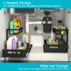 Under Sink Organizer, Pull Out Cabinet Organizer 2 Tier Slide Out Sink Shelf Cabinet Storage Shelves, Under Sink Storage for Kitchen Bathroom Cabinet, White, 1 Pack