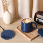 Self-Heating Ceramic Coffee Mug - Stable 130°F Temperature, 15W Wireless Phone Charging, 12.8 fl oz Capacity - USB-C Enabled