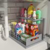 Under Sink Organizer, Pull Out Cabinet Organizer 2 Tier Slide Out Sink Shelf Cabinet Storage Shelves, Under Sink Storage for Kitchen Bathroom Cabinet, White, 1 Pack