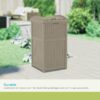 Suncast 33 Gallon Commercial Outdoor Trashcan Hideaway with Lid for 30 to 33 Gallon Trash Bags for Garage, Backyard, or Garden, Brown