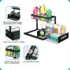 Under Sink Organizer, Pull Out Cabinet Organizer 2 Tier Slide Out Sink Shelf Cabinet Storage Shelves, Under Sink Storage for Kitchen Bathroom Cabinet, White, 1 Pack