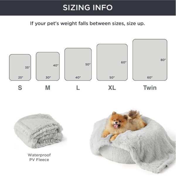 Waterproof Dog Blankets for Large Dogs - Cat Blanket for Bed Couch Protector Washable Long Faux Fur, Calming Soft Reversible Throw Furniture Protection for Puppy Pet, 60