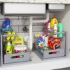 Under Sink Organizer, Pull Out Cabinet Organizer 2 Tier Slide Out Sink Shelf Cabinet Storage Shelves, Under Sink Storage for Kitchen Bathroom Cabinet, White, 1 Pack