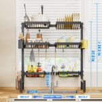 ［2-Tier 4 Baskets］Over The Sink Dish Drying Rack, 24.8