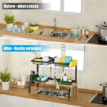 ［2-Tier 4 Baskets］Over The Sink Dish Drying Rack, 24.8