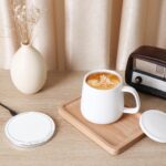 Self-Heating Ceramic Coffee Mug - Stable 130°F Temperature, 15W Wireless Phone Charging, 12.8 fl oz Capacity - USB-C Enabled