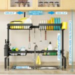 ［2-Tier 4 Baskets］Over The Sink Dish Drying Rack, 24.8