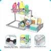 Under Sink Organizer, Pull Out Cabinet Organizer 2 Tier Slide Out Sink Shelf Cabinet Storage Shelves, Under Sink Storage for Kitchen Bathroom Cabinet, White, 1 Pack