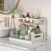 Under Sink Organizer, Pull Out Cabinet Organizer 2 Tier Slide Out Sink Shelf Cabinet Storage Shelves, Under Sink Storage for Kitchen Bathroom Cabinet, White, 1 Pack