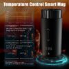 Temperature Control Heated Coffee Mug Smart Self Heating Travel Mug 12 Oz App Controlled Warmer Mug 4-10 Hour LED Display Keep Coffee Hot All Day Fast Wireless Charger Base Jade Green