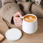 Self-Heating Ceramic Coffee Mug - Stable 130°F Temperature, 15W Wireless Phone Charging, 12.8 fl oz Capacity - USB-C Enabled