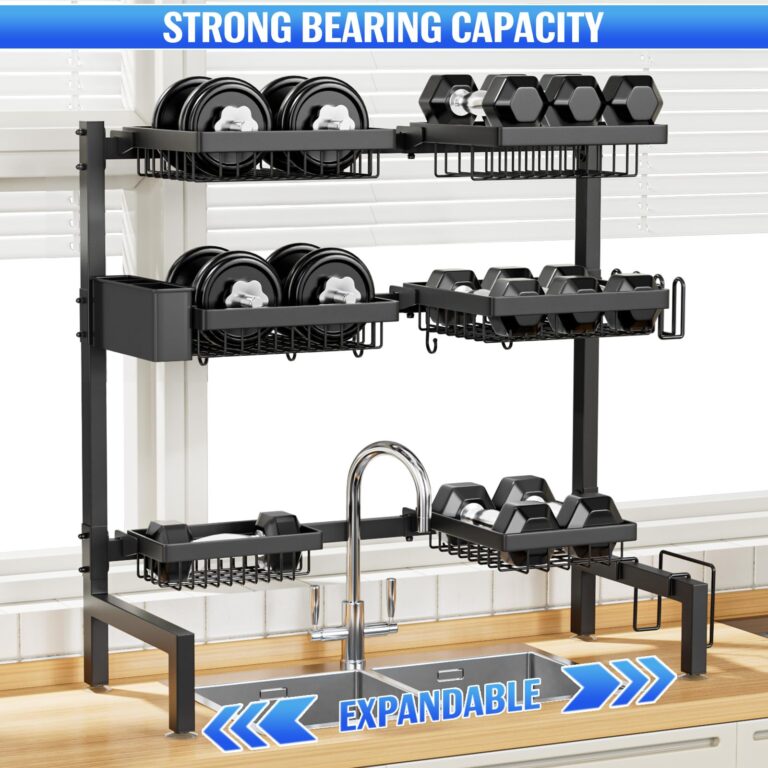 ［2-Tier 4 Baskets］Over The Sink Dish Drying Rack, 24.8