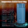 Temperature Control Heated Coffee Mug Smart Self Heating Travel Mug 12 Oz App Controlled Warmer Mug 4-10 Hour LED Display Keep Coffee Hot All Day Fast Wireless Charger Base Jade Green