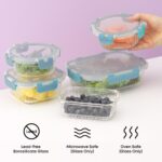 24pc Borosilicate Glass Storage Containers with Lids | 12 Airtight/Freezer Safe Food Storage Containers for Pantry and Kitchen | Meal Prep Container for Lunch | Glass Tupperware Set