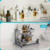 Under Sink Organizer, Pull Out Cabinet Organizer 2 Tier Slide Out Sink Shelf Cabinet Storage Shelves, Under Sink Storage for Kitchen Bathroom Cabinet, White, 1 Pack