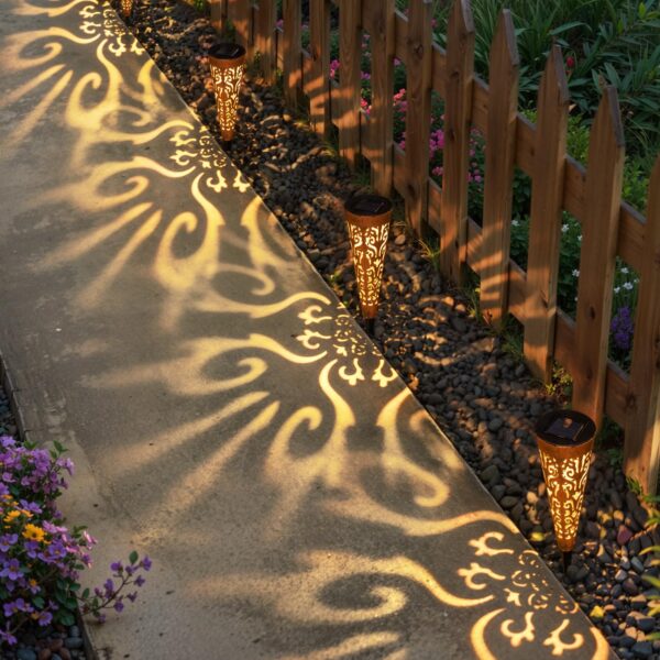 6Pcs Garden Solar Lights Outdoor Stakes Decorative Lighting for Yard, Pathway, Patio Decor Lawn Ornament