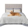 Waterproof Dog Blankets for Large Dogs - Cat Blanket for Bed Couch Protector Washable Long Faux Fur, Calming Soft Reversible Throw Furniture Protection for Puppy Pet, 60
