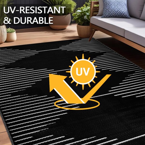 Outdoor Rug Waterproof 6x9 ft, Reversible Outdoor Plastic Straw Rug, Large Outdoor Patio Rug for RV Camping, Indoor Outdoor Rugs for Porch Deck Backyard Balcony Picnic Beach