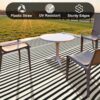 Outdoor Rug Waterproof for Patio Clearance Black and White Camping Rug 8x10 Plastic Straw Striped Floor Carpet for Backyard, Picnic, RV, Deck, Bench, Balcony