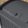 Suncast 33 Gallon Commercial Outdoor Trashcan Hideaway with Lid for 30 to 33 Gallon Trash Bags for Garage, Backyard, or Garden, Brown