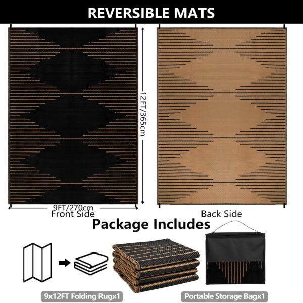 Outdoor Rug Waterproof 6x9 ft, Reversible Outdoor Plastic Straw Rug, Large Outdoor Patio Rug for RV Camping, Indoor Outdoor Rugs for Porch Deck Backyard Balcony Picnic Beach
