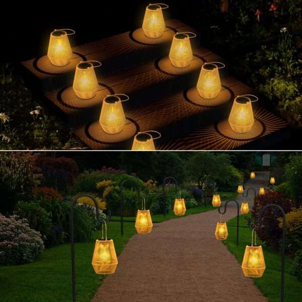 Solar Lanterns,Solar Lanterns Outdoor Waterproof Hanging Solar Lights Outdoor Waterproof Solar Lamp Lights Decoration for Outside Garden,Yard,Patio,Porch,Trees,Lawn,Pathway Decor