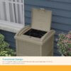 Suncast 33 Gallon Commercial Outdoor Trashcan Hideaway with Lid for 30 to 33 Gallon Trash Bags for Garage, Backyard, or Garden, Brown