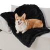 Waterproof Dog Blankets for Large Dogs - Cat Blanket for Bed Couch Protector Washable Long Faux Fur, Calming Soft Reversible Throw Furniture Protection for Puppy Pet, 60
