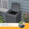 Suncast 33 Gallon Commercial Outdoor Trashcan Hideaway with Lid for 30 to 33 Gallon Trash Bags for Garage, Backyard, or Garden, Brown