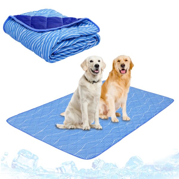 Dog Cooling Mat for Medium Large Dogs, Blanket for Kennels Crate Floor, Pets Cooling Pad, Dog Cat Summer Sleeping Outside