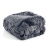 Waterproof Dog Blankets for Large Dogs - Cat Blanket for Bed Couch Protector Washable Long Faux Fur, Calming Soft Reversible Throw Furniture Protection for Puppy Pet, 60