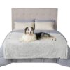 Waterproof Dog Blankets for Large Dogs - Cat Blanket for Bed Couch Protector Washable Long Faux Fur, Calming Soft Reversible Throw Furniture Protection for Puppy Pet, 60