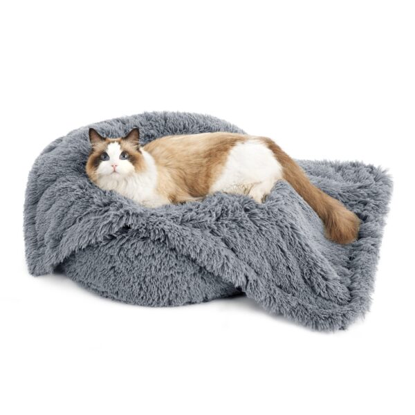 Waterproof Dog Blankets for Large Dogs - Cat Blanket for Bed Couch Protector Washable Long Faux Fur, Calming Soft Reversible Throw Furniture Protection for Puppy Pet, 60