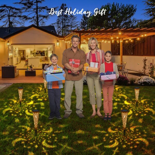 6Pcs Garden Solar Lights Outdoor Stakes Decorative Lighting for Yard, Pathway, Patio Decor Lawn Ornament