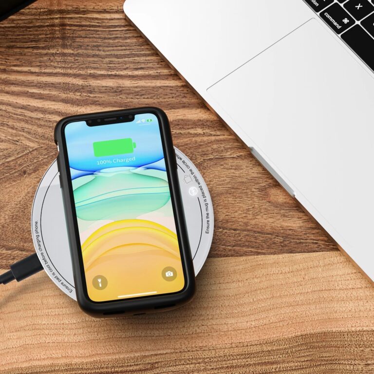 Self-Heating Ceramic Coffee Mug - Stable 130°F Temperature, 15W Wireless Phone Charging, 12.8 fl oz Capacity - USB-C Enabled