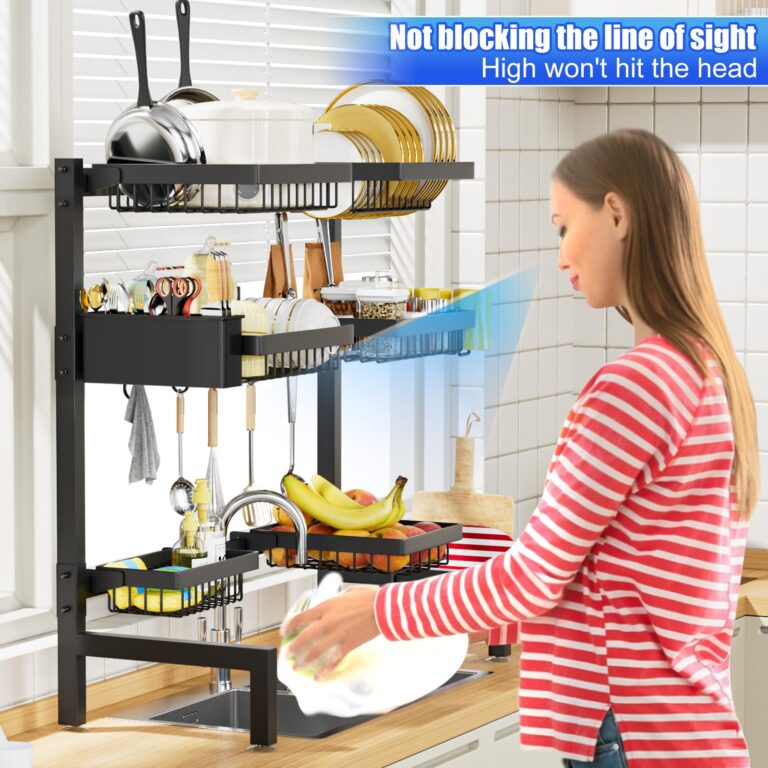 ［2-Tier 4 Baskets］Over The Sink Dish Drying Rack, 24.8