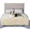 Waterproof Dog Blankets for Large Dogs - Cat Blanket for Bed Couch Protector Washable Long Faux Fur, Calming Soft Reversible Throw Furniture Protection for Puppy Pet, 60