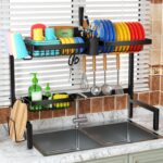 ［2-Tier 4 Baskets］Over The Sink Dish Drying Rack, 24.8